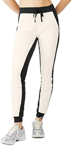 Alo Yoga Women's High-Waist Moto Puffer Pants Warm Airbrush