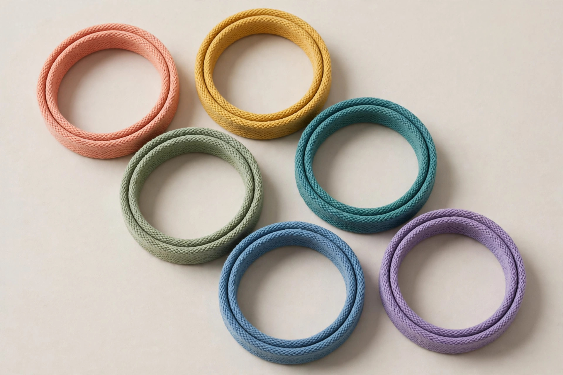 Transform Your Core with Pilates Reformers Set of fabric resistance bands in different colors